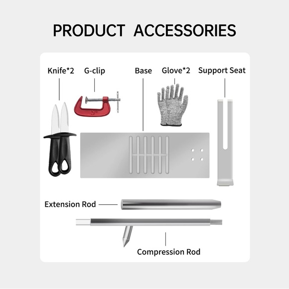 Oyster Shucker Machine Tool Set, Oyster Clam Opener, Knife, Hotel Buffets Homes - Picture 4 of 13